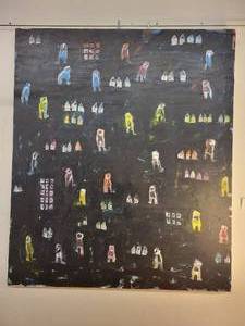 lot 7 image: Original Acrylic Mixed Media Paining by Eddie Hamilton. Its more interesting to be fascinating. 48 x 56