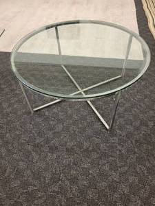 lot 20 image: Glass and Chrome Round Coffee Table