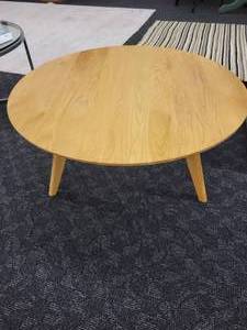 lot 21 image: Round 3 Legged Wood Coffee Table