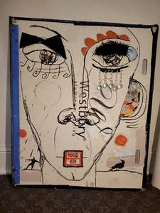 lot 22 image: Original Art by David Cook in the manner of Jean Michael Basquiat