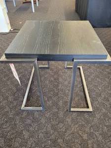 lot 59 image: A Wood Grain Top with chrome legs Side Table.