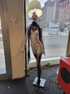 lot 102 image: A Vintage Mannequin Floor Lamp.