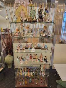 lot 119 image: A Six Shelf Glass Display Case including all contents shown in pictures.