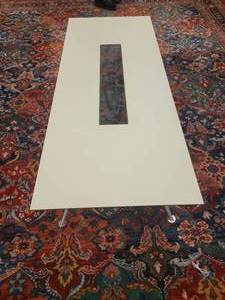 lot 121 image: Modern Cocktail Table with a wood grain design, inset glass panel and chrome legs. Made by Fjords Furniture of Norway.