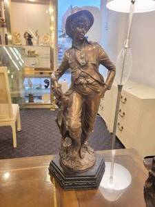 lot 131 image: A large 24 Bronzed Figure of a Young Man.