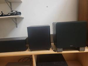 lot 152 image: A group of 3 Sub Woofers  Speakers. Velodyne, Harmon Kardon, etc.