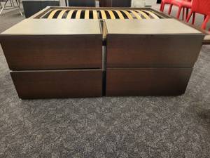 lot 163 image: A pair of 2 Drawer Modern Nightstands.