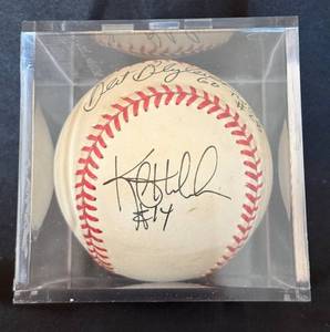 lot 48 image: MN Twins Autographed Baseball - Kent Hrbek#14, Bert Blyleven #28 and Tim Laudner