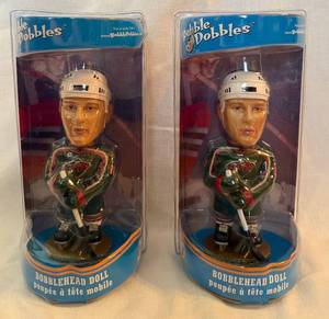 lot 99 image: Pair of Marian Gaborik Minnesota Wild BobbleHead Dolls - Bobble Dobbles