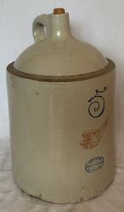 lot 27 image: Antique Red Wing  5 Gallon Union Stoneware Jug