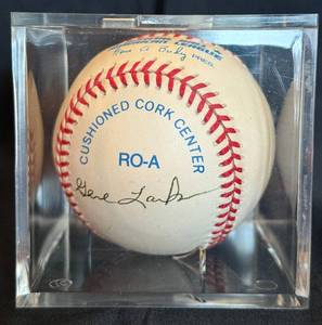 lot 53 image: MN Twins #9 Gene Larkin Autograhed Baseball  19871991 World Series Team