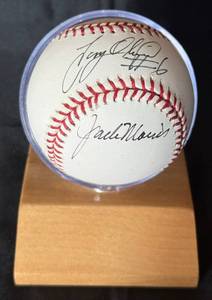 lot 60 image: Minnesota Twins #6 Tony Oliva and #47 Jack Morris Autographed Baseball