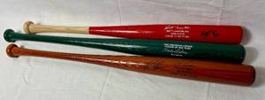 lot 143 image: MN Twins Autographed Commerative Baseball Bats - Marty Cordova, Matt Lawton and Ron Coomer