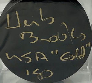 lot 164 image: Herb Brooks USA Gold 80 Autographed Minnesota Gopher Hockey Puck