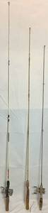 lot 198 image: 3 Vintage Fishing Poles and Reels