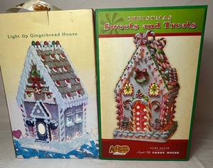 lot 217 image: Cracker Barrel Light Up Gingerbread House and Christmas Sweets and Treats House