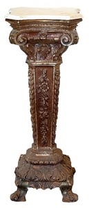 lot 9 image: Ornate Marble-Top Pedestal Column #1