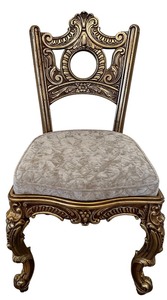 lot 23 image: Ornate Gold Rococo Chair & Circular Back Medallion Cushioned Seat #2