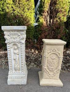 lot 58 image: Pair of Ornate Pedestals with Classical Reliefs