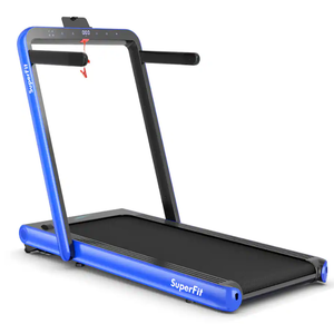 lot 9 image: Costway - 4.75HP 2 In 1 Folding Treadmill WRemote APP Control - Navy