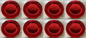 lot 123 image: LOT OF 8 Red Decor Plates