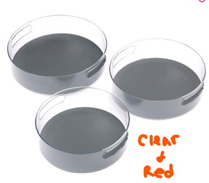 lot 171 image: Improvements 3-piece Clear High Wall Turntables (CLEAR AND RED SEE PHOTOS)