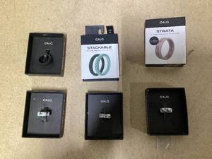 lot 409 image: LOT OF 6 QALO Silicone Rings Sizes 6 & 5