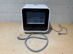 lot 205 image: Farberware FDW05ASBWHA Compact Portable Countertop Dishwasher with 5-Liter Built-in Water Tank, 5 Programs, Baby Care, Glass & Fruit Wash, White