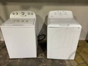 lot 50 image: LOT OF 2 Whirlpool - 3.8 Cu. Ft. High Efficiency Top Load Washer with 2 in 1 Removable Agitator - White & Hotpoint Medium ( 4.0-cu ft ) Top-Load Washer ( White )