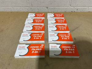 lot 108 image: LOT OF 10 iHealth Rapid Self-Test Results In 15 Mins Covid-19 Flu A&B 3-in-1 EXP 8142025