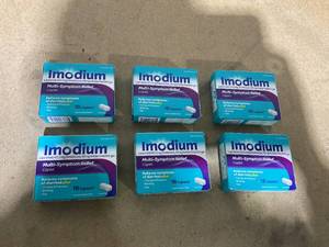lot 120 image: LOT OF 6 Imodium Multi-Symptom Relief Caplets, Loperamide Hydrochloride & Simethicone Anti-Diarrheal Medicine for The Relief of Diarrhea, Gas, Bloating, Cramps & Pressure, HSAFSA Eligible, 18 ct EXP 072026