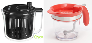 lot 415 image: LOT OF 2 Kitchen HQ  2.5-Quart Salad Spinner (GREEN) & Henning Lee 4-Cup Gravy Fat Separator With Bottom Release and Strainer