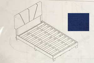 lot 419 image: King Size Bed Frame Navy Blue