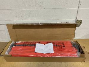 lot 489 image: Costway 13 FT Large Patio Umbrella Outdoor Double-Sided Table Market Umbrella with Crank Handle, Orange