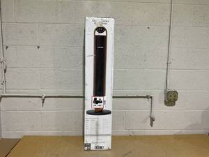 lot 491 image: Better Homes & Gardens 40 5-Speed Oscillating Tower Fan with Remote Control, 3 Wind Modes, 12H Timer, Walnut & Black