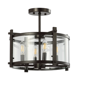 lot 53 image: JONATHAN Y Lighting Hampdon 4 Light 15 Wide LED Semi-Flush Ceiling Fixture