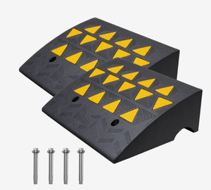 lot 59 image: VEVOR Rubber Curb Ramp 2 Pack, 6 Rise Height Heavy-Duty 33069 lbs15 T Capacity Threshold Ramps, Driveway Ramps with Stable Grid Structure for Cars, Wheelchairs, Bikes, Motorcycles