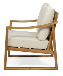 lot 62 image: Samwell Acacia Wood Outdoor Club Chair with Cushion