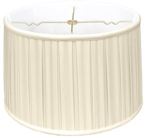 lot 238 image: Royal Designs BS-748-16BG Shallow Drum English Bo X Pleat Basic Lamp Shade, 15 x 16 x 10, Beige