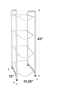 lot 260 image: Brio Single Column 4-Bottle Storage Rack - White Holds 5 Gallons