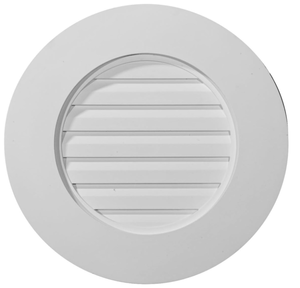 lot 425 image: Ekena Millwork 27W x 27H x 1 14P, Plain Round Gable Vent Louver, w Wide Trim, Functional