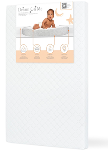 lot 428 image: Dream On Me Sunset 3 Extra Firm MiniPortable Crib Mattress, Fiber Core, Greenguard Gold & JPMA Certified, Fits Mini & Portable Cribs, Waterproof Vinyl Cover