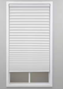 lot 429 image: StyleWell White Cordless Light Filtering Polyester Pleated Shades - 29 in. W x 48 in. L
