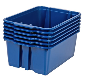 lot 460 image: Really Good Stuff Stacking Bins- 6 Pack - Navy Blue