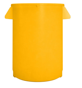 lot 495 image: Carlisle 84102004 Bronco 20 Gallon Yellow Round Trash Can