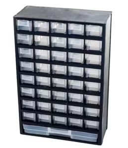 lot 500 image: Stalwart 17.5 in. 41-Compartment Hardware Storage Small Parts Organizer in Black