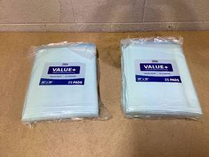 lot 448 image: LOT OF 2 Buyockss Disposable Underpads 32 x 36 Heavy Absorbency 25 Pack Waterproof Bed Pads and Pee Pads