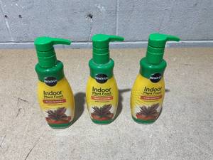 lot 239 image: LOT OF 3 Miracle-Gro 8oz All Purpose Liquid Indoor Plant Food Fertilizer for Houseplants, Potting Mix Enhancer