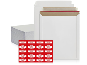 lot 243 image: Rigid Mailers 12.75x15 Inches Pack of 100  Self Adhesive White Magazine Mailers  Used as Mailing Supplies for Mailing Documents, Photos, CDs, Magazines and Literature