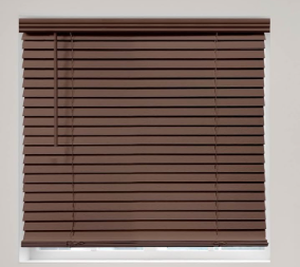 lot 302 image: DEZ FURNISHINGS Cordless 2 Signature Faux Wood Blind, 20 W x 48 H, Bark Brown